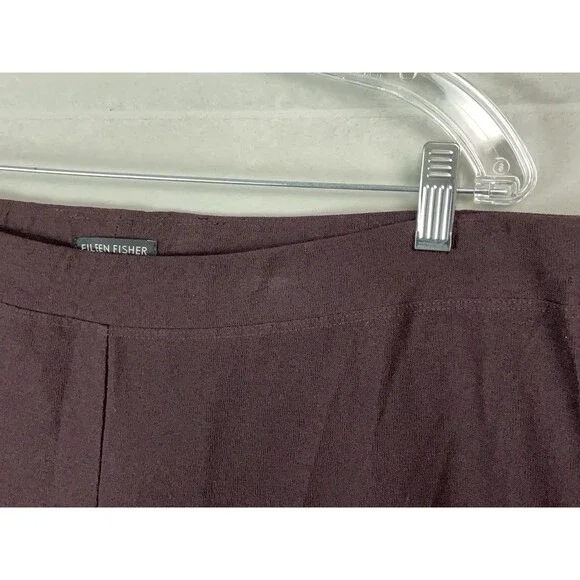Eileen Fisher Women XL Stretch Crepe Slim Ankle Pant Purple Pull On Drapey READ - Picture 4 of 9